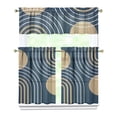 thumbnail image 1 of Modern Abstract Geometric Lines Boho Kitchen Curtain Valance 3 Piece Set for Kitchen Curtains and Valance Set Short Curtain Sink Window Decor 36 Inch Small Window Treatment Tier 27.5x36 Length, 1 of 6