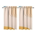 thumbnail image 1 of Modern Abstract Geometric Lines Boho Kitchen Curtains - Vintage Tier Cafe Curtains for Bathroom Living RV Rod Pocket Window Drapes 36 Inch 2 Panels Set 28"x36" Window Treatment Tiers, 1 of 4