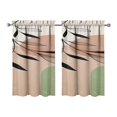 thumbnail image 1 of Modern Abstract Geometric Lines Boho Kitchen Curtains - Vintage Tier Cafe Curtains for Bathroom Living RV Rod Pocket Window Drapes 36 Inch 2 Panels Set 28"x36" Window Treatment Tiers, 1 of 4