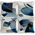 thumbnail image 1 of Modern Abstract Geometric Navy Blue Gold Watercolor Marble Print Art Home Bedroom Decorations Soft Throw Pillow Cover, Minimalist Drawing Boho Pillow Case Pillowcase, 18x18 Inch 4 Pcs, 1 of 3