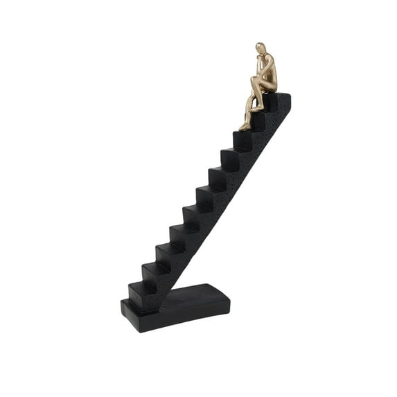 Modern Abstract Human Figurine Climbing Stairs Sculpture for Office Desk Home Decor Motivational Art Ornament Gift