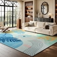 thumbnail image 1 of Modern Abstract Indoor Area Rug, Pastel Floral Geometric Rug for Living Room Bedroom Patio,4'x6',Blue, 1 of 7