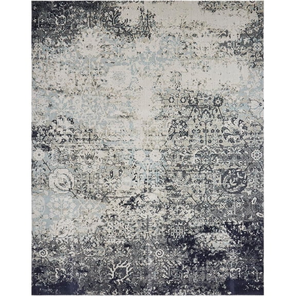 Kalaty Modena Area Rug MO-360 Contemporary Blue Distressed Faded, Blue, 5' x 8'