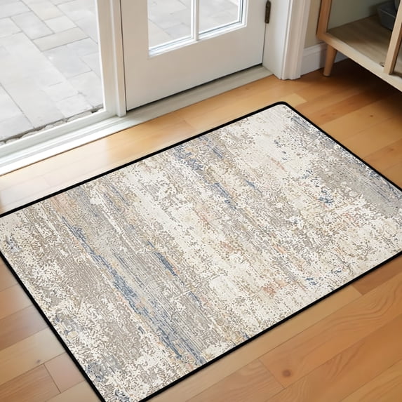 Modern Abstract Kitchen Mat 31"x20" Non Slip Soft Plush Low Profile Kitchen Rug, Textured Sink Mat for Laundry Room Bedroom Office