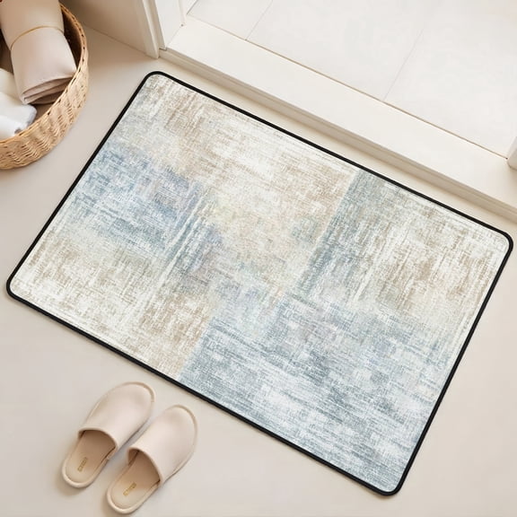 Modern Abstract Kitchen Mat 31"x20" Non Slip Soft Plush Low Profile Kitchen Rug, Textured Sink Mat for Laundry Room Bedroom Office