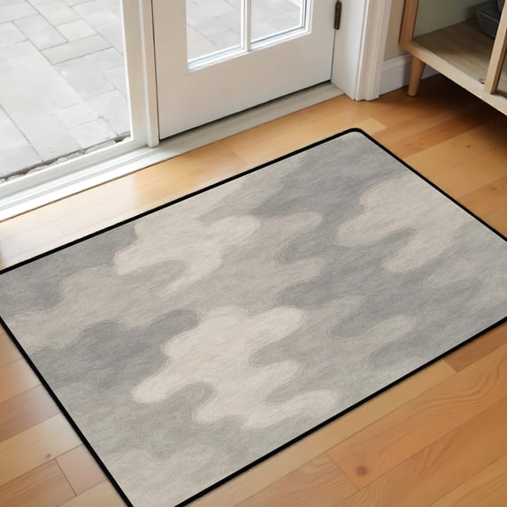 Modern Abstract Kitchen Mat 31"x20" Non Slip Soft Plush Low Profile Kitchen Rug, Textured Sink Mat for Laundry Room Bedroom Office
