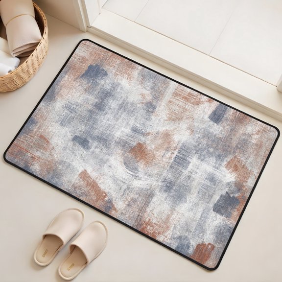 Modern Abstract Kitchen Mat 31"x20" Non Slip Soft Plush Low Profile Kitchen Rug, Textured Sink Mat for Laundry Room Bedroom Office