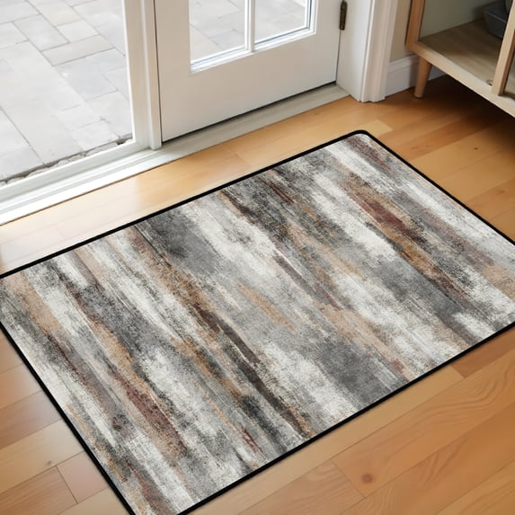 Modern Abstract Kitchen Mat 31"x20" Non Slip Soft Plush Low Profile Kitchen Rug, Textured Sink Mat for Laundry Room Bedroom Office