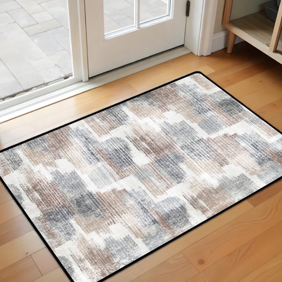 Modern Abstract Kitchen Mat 31"x20" Non Slip Soft Plush Low Profile Kitchen Rug, Textured Sink Mat for Laundry Room Bedroom Office