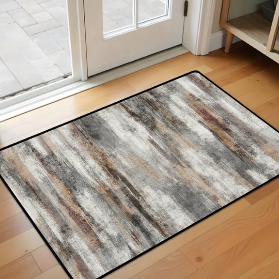 Modern Abstract Kitchen Mat 31"x20" Non Slip Soft Plush Low Profile Kitchen Rug, Textured Sink Mat for Laundry Room Bedroom Office