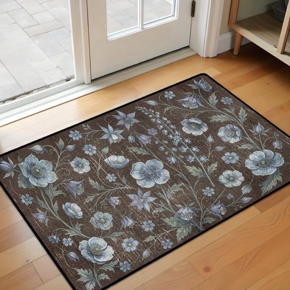 Bedside Rug 31x20 Inch Washable Soft Small Throw Rugs for Bedroom, Low Profile Non Slip Area Rug Indoor Floor Mat for Home Office Desk Vanity Pet Car Seat
