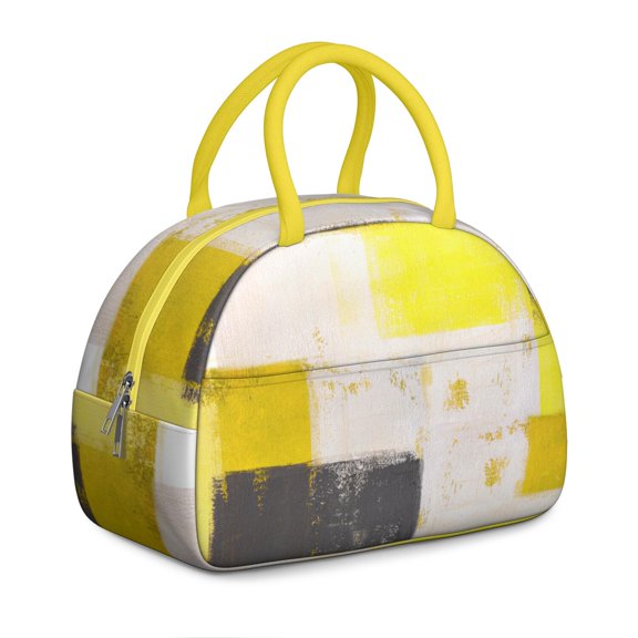 Modern Abstract Lunch Bag - Asymmetrical Color Field Composition, Insulated Tote for Contemporary Art Lovers (Gallery-Worthy Print)