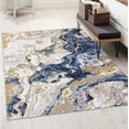 thumbnail image 1 of Modern Abstract Marble Print Area Rug 4' x 6'– Soft, Washable, Non-Slip & Non-Shedding(Navy Blue), 1 of 8