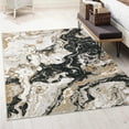 thumbnail image 1 of Modern Abstract Marble Print Area Rug 8' x 10'– Soft, Washable, Non-Slip & Non-Shedding(Black), 1 of 8