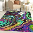 thumbnail image 1 of Modern Abstract Marble Swirl Area Rug Teal Green Pink Gold Carpet For Living Room Bedroom Dining Room Soft Home Office Kitchen Hallway Playroom Rugs 5x7ft, 1 of 6