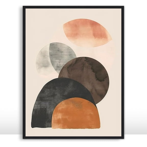 Modern Abstract Neutral Boho Geometric Print, Minimalist Aesthetic Wall Art in Warm Neutrals and Terracotta for Living Room, Bedroom, Entryway, Large Poster, Unframed Size 16x20” / 40x50 cm