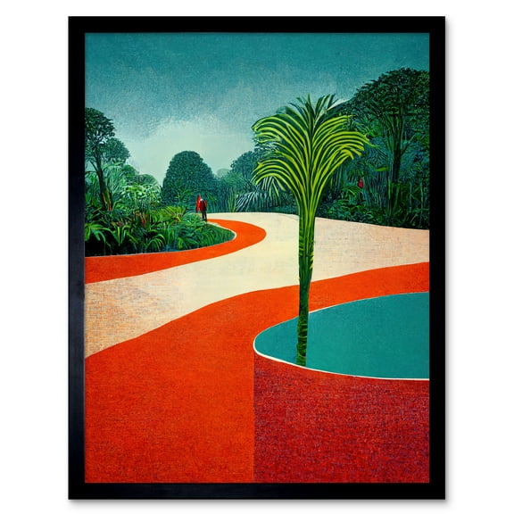 Modern Abstract Orange Jungle Art Print Framed Poster Wall Decor 12x16 inch