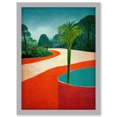 thumbnail image 1 of Modern Abstract Orange Jungle Artwork Framed Wall Art Print A4, 1 of 4