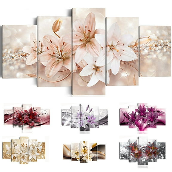 Modern Abstract Orchid Canvas Wall Art, Flower Theme Painting for Living Room and Bedroom Home Decor