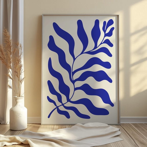 Modern Abstract Organic Neutral Beige Black Minimalist Art Poster, Stretched Size 16x24