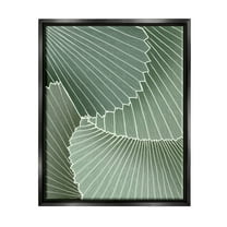 Modern Abstract Patterned Leaves Botanical & Floral Graphic Art Jet Black Framed Art Print Wall Art