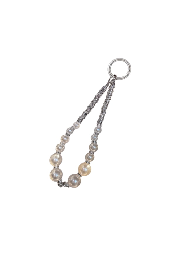 Modern Abstract Pearls Keychain Rhinestone-Embellished Alloy Pendant Stylish Daily Jewelry Special Occasions