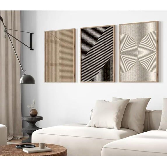 Modern Abstract Picture Wall Art Boho Neutral Canvas Wall Art Minimalist Line Wall Decor Beige Black Brown Artwork Abstract Modern Painting Prints for Living Room Bedroomch