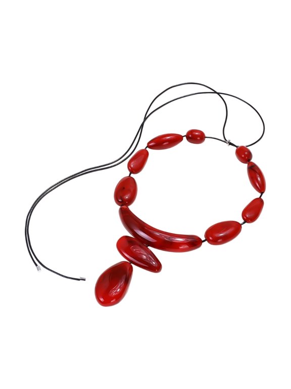 Modern Abstract Resin And Cord Necklace For Trendy Outfit Styling