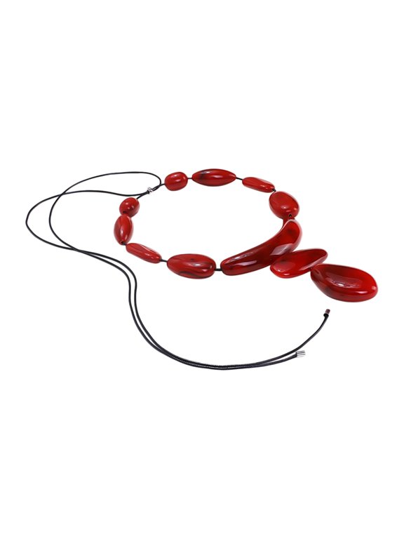 Modern Abstract Resin And Cord Necklace For Trendy Outfit Styling
