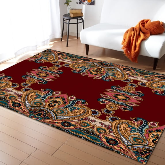 Modern Abstract Retro Blue Living Room Carpet Coffee Table Floor Mat Study Bedroom Bedside Home ration Large Rug Floor Mat