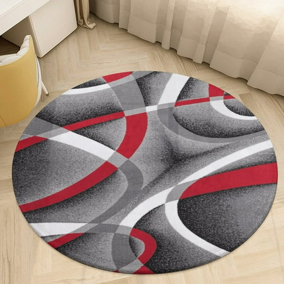 Modern Abstract Round Area Rugs for Bedroom Living Room, 4FT Soft Comfy Indoor Circle Carpets, Carpet Home Decor Floor Mat