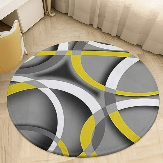 Modern Abstract Round Area Rugs for Bedroom Living Room, 4FT Soft Indoor Circle Carpets, Carpet Home Decor Floor Mat