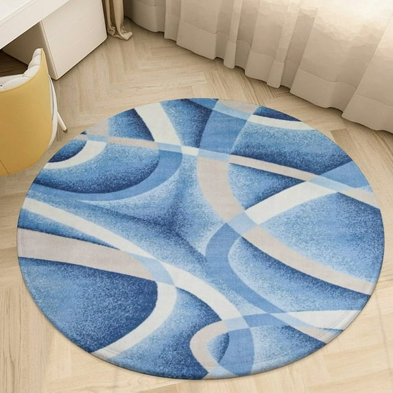 Modern Abstract Round Area Rugs for Bedroom Living Room, 4FT Soft Indoor Circle Carpets, Carpet Home Decor Floor Mat