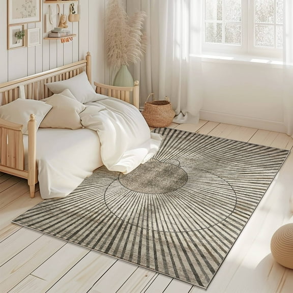 Modern Abstract Rug Contemporary 5x7 Area Rug For Living Room Carpet