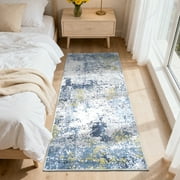 Modern Abstract Runner Rug 2x6ft, Washable Non-Slip Low Pile Carpet, Ultra Soft Home Accent for Living Room, Bedroom, Kitchen