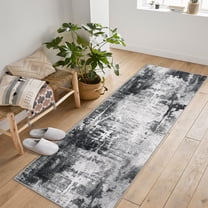 Modern Abstract Runner Rugs 2x6ft, Machine Washable Non-Slip Low Pile Carpet for Living Room, Bedroom, Entryway