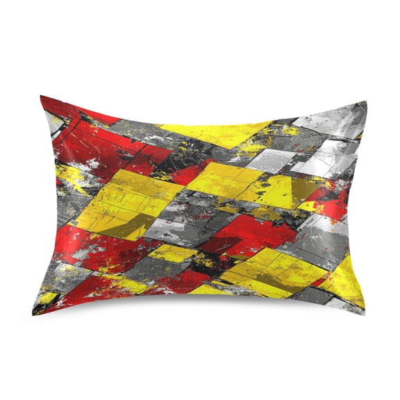 Modern Abstract Shapes Satin Pillowcase 20''x26'' Double-Sided Print Soft Wrinkle Resistant