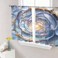 thumbnail image 1 of Modern Abstract Sheer Curtains 45 Inch Length 2 Panels Set, Contemporary Art Moire Voile Window Treatment Rod Pocket Small Kitchen Curtains Drapes for Bedroom 52"x45"x2, 1 of 7