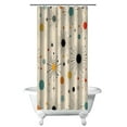 thumbnail image 1 of Modern Abstract Strip Dot Lovely Geometric Bathroom Curtain Heavy Duty Polyester Bathroom Decor Basic Bath Decor 36" W X 72" L with 7 Hooks, 1 of 4