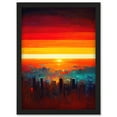 thumbnail image 1 of Modern Abstract Sunrise Los Angeles City Artwork Framed Wall Art Print A4, 1 of 4
