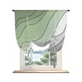 thumbnail image 1 of Modern Abstract, Tie Up Curtains for Windows 45 Inch Length Balloon Curtains Kitchen Adjustable Balloon Window Shade Ombre Sage Green Geometric Line Tie Up Valance Bathroom Curtain Window 34"x45", 1 of 6