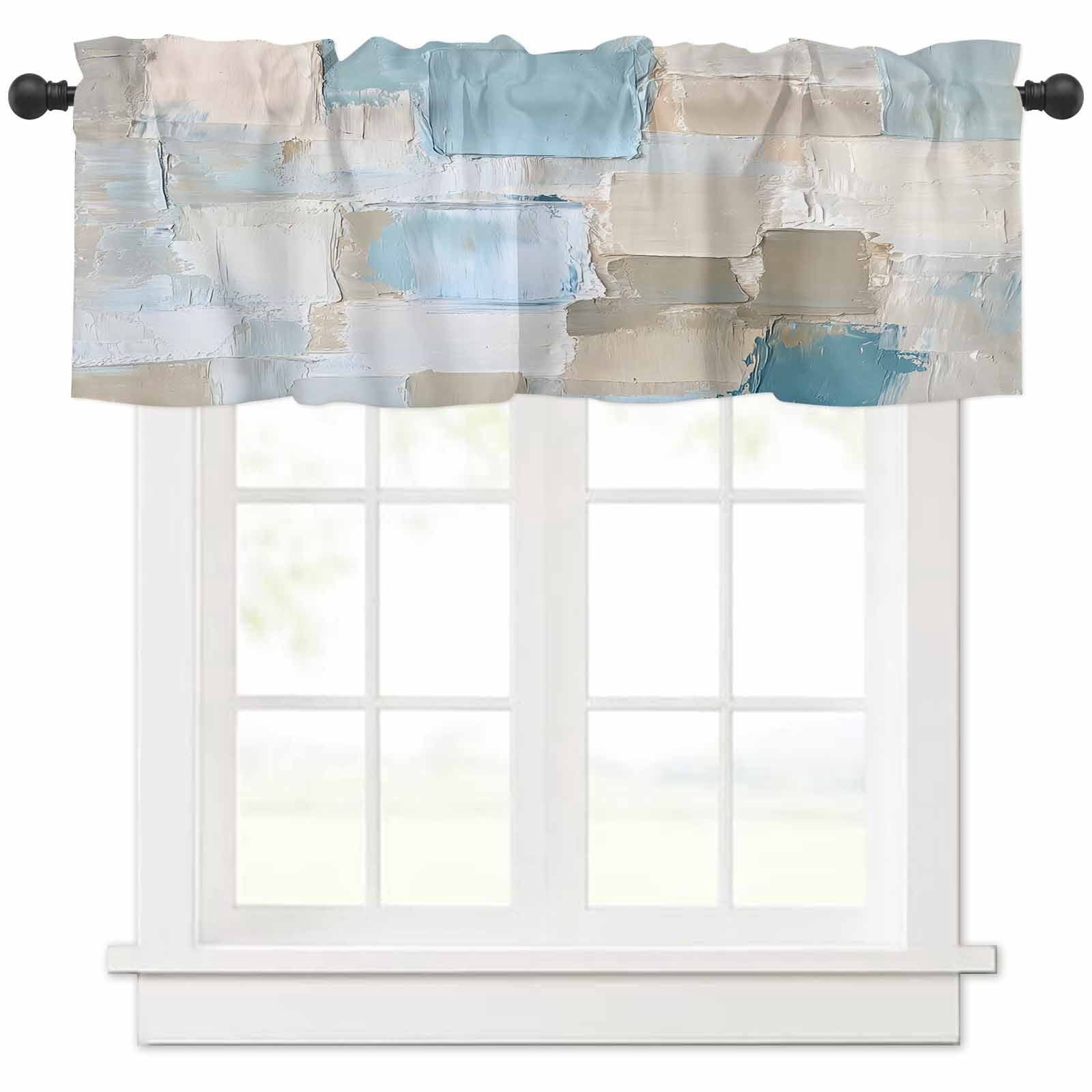 Modern Abstract Valances for Windows Farmhouse Kitchen Curtains