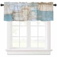 thumbnail image 1 of Modern Abstract Valances for Windows Farmhouse Kitchen Curtains Valances Rod Pocket Valance Curtains for Kitchen Windows Blue Brown Color Blocks Window Valances for Bathroom Bedroom 42"x18", 1 of 6