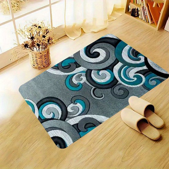 Modern Abstract Vortex Cloud Pattern Rug, Doormat for Living Room Bedroom Kitchen Decor, Indoor Holiday Home Decoration for Halloween Thanksgiving Christmas