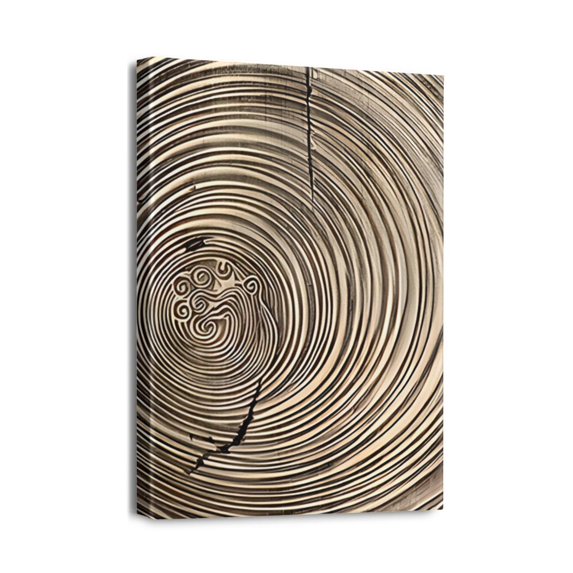 Modern Abstract Wall Art - Brown Flowers Canvas Print Minimalist 12X16 inch Artwork Perfect for Bedroom, Living Room, or Bathroom Decor