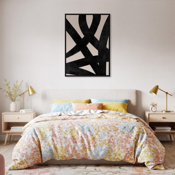 Modern Abstract Wall Art Poster Bold Black Minimalist Brush Stroke Contemporary Statement Decor For Living Room Or Office Design1 Poster, Unframed Size 8x12