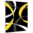 thumbnail image 1 of Modern Abstract Wall Art, Yellow Gray and White Geometric on Black Canvas Wall Art, Modern Simple Wall Art for Living Room Bathroom Bedroom Kitchen Ready to Hang, 12X12 Inches, 1 of 8