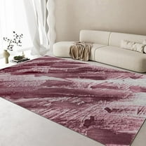 Modern Abstract Washable Area Rug, Purple-Red White Gradient Living Room Rugs, Non Slip Carpet For Bedroom Dining Room, Soft Thin Home Decor Rug 5 x 7ft
