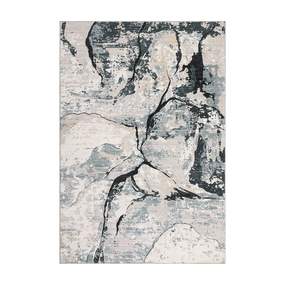 Modern Abstract Washable Runner Rug 2x6 FT, Thin Non-Slip Carpet Stain Resistant Collapsible Floor Mat for Hallway Bedroom Kitchen Soft Low Pile Grey