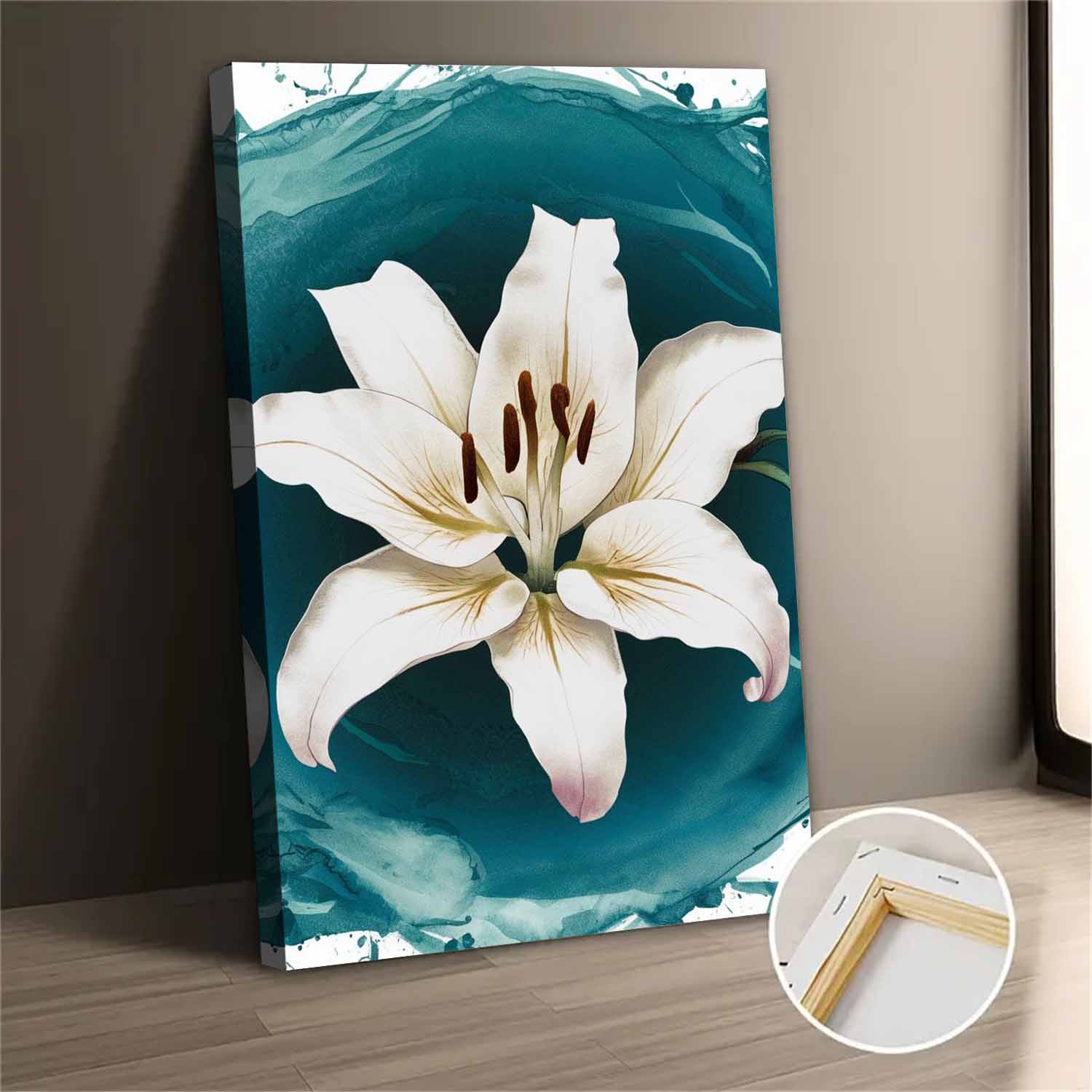 Modern Abstract White Lily Canvas Wall Art For Bedroom - Walmart.com